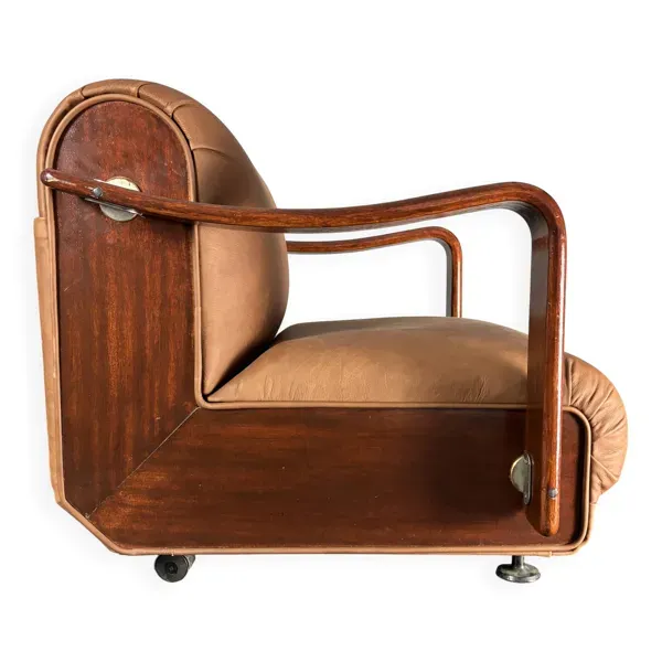 Fauteuil de salon brutaliste ou fauteuil club bas du milieu du siècle, années 1960