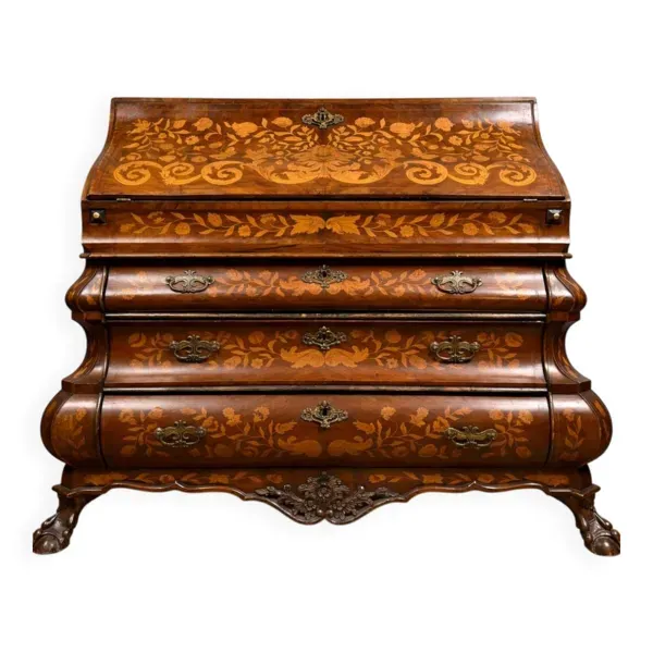 Important commode sciban galbée Hollandaise époque Louis XV, en marqueterie