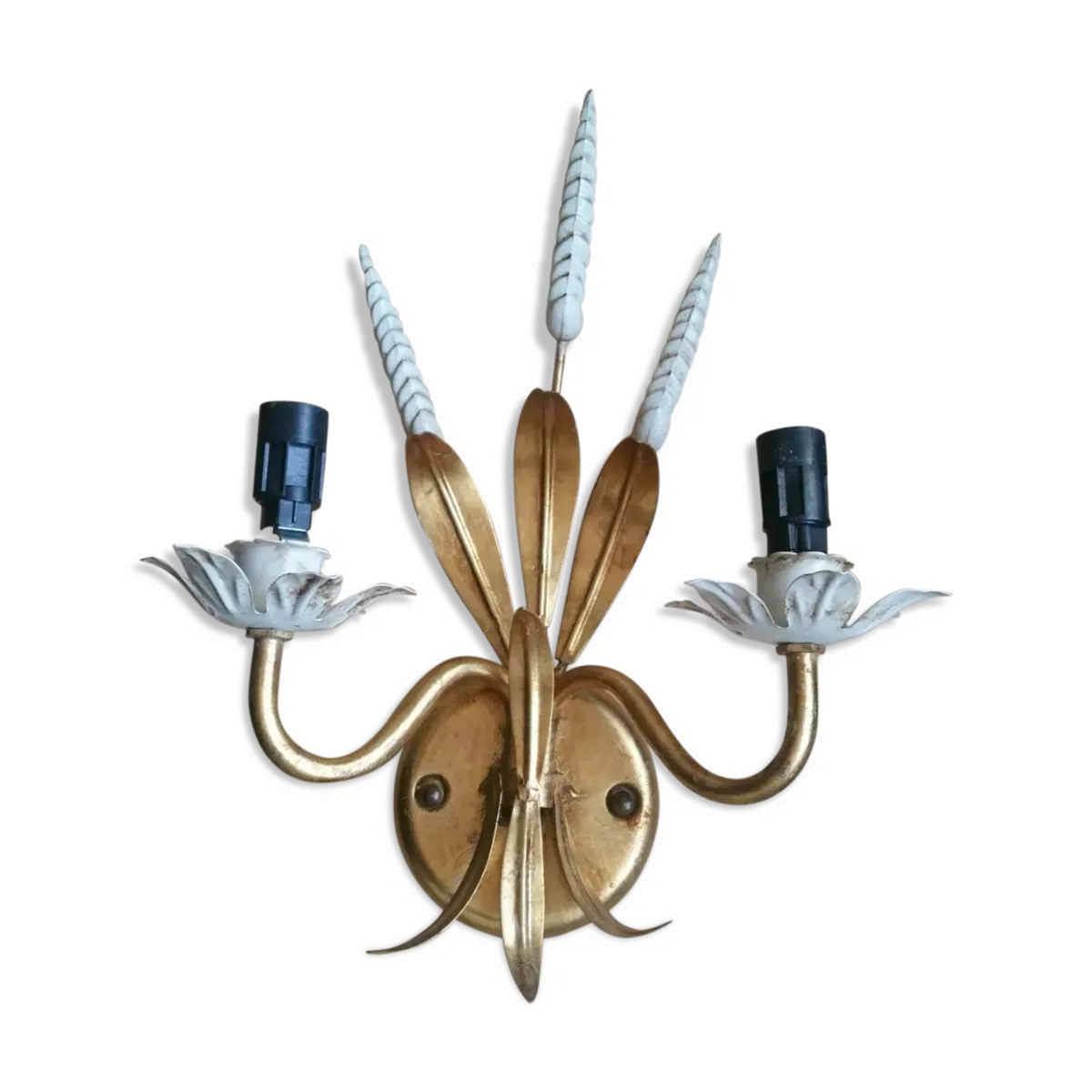 Applique murale métal et tôle doré épis de blé Masca