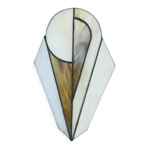 Applique murale en  verre vitrail, style Tiffany, design Art Déco