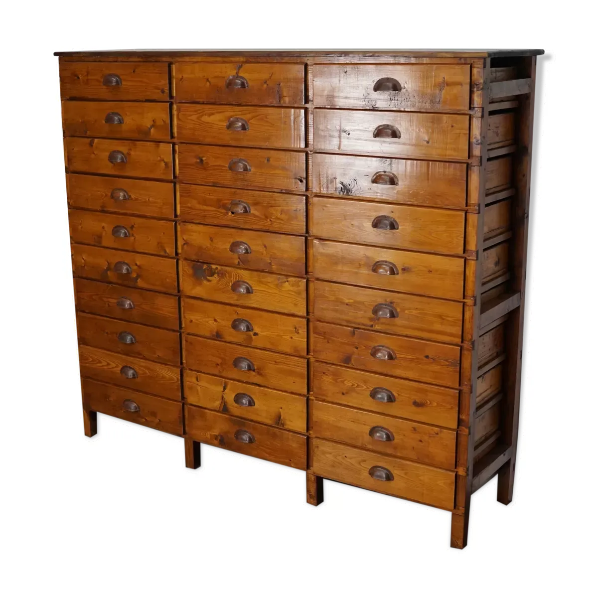 Apothicaire industriel hollandais en pin, années 1950