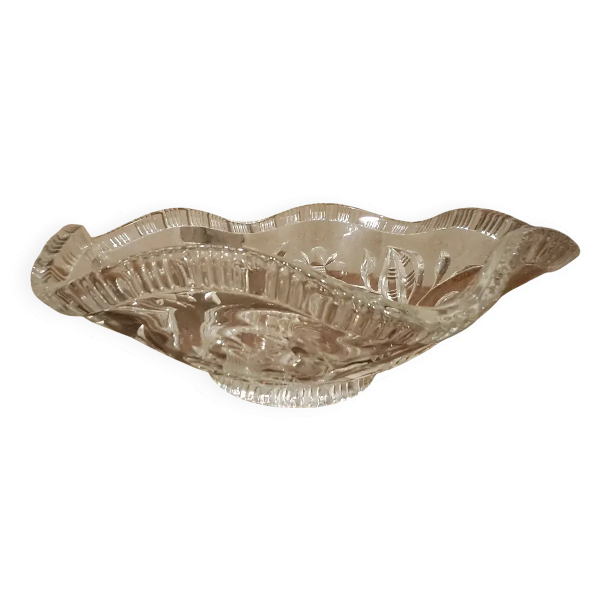 Corbeille à fruits en cristal d'Arques taillé