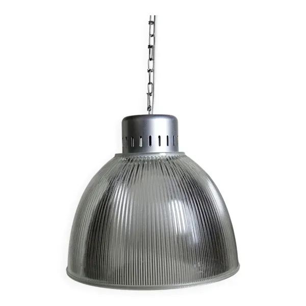 Suspension industrielle en verre prismatique type Holophane, Thorn, 1998