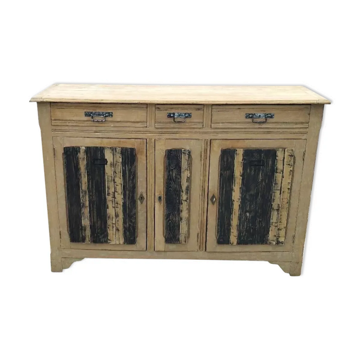 Buffet Bois 3 portes / Meuble Esprit Atelier