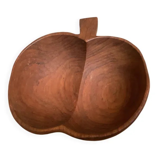 Coupelle forme de pomme en teck