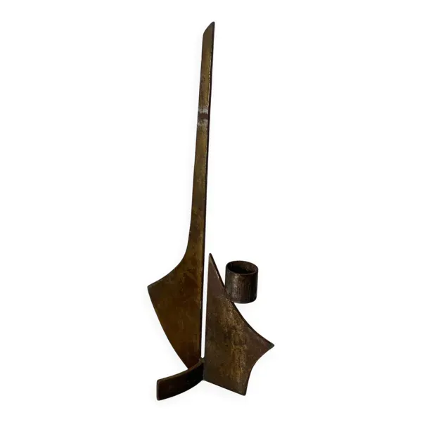 Chandelier brutaliste en fer forgé, années 70