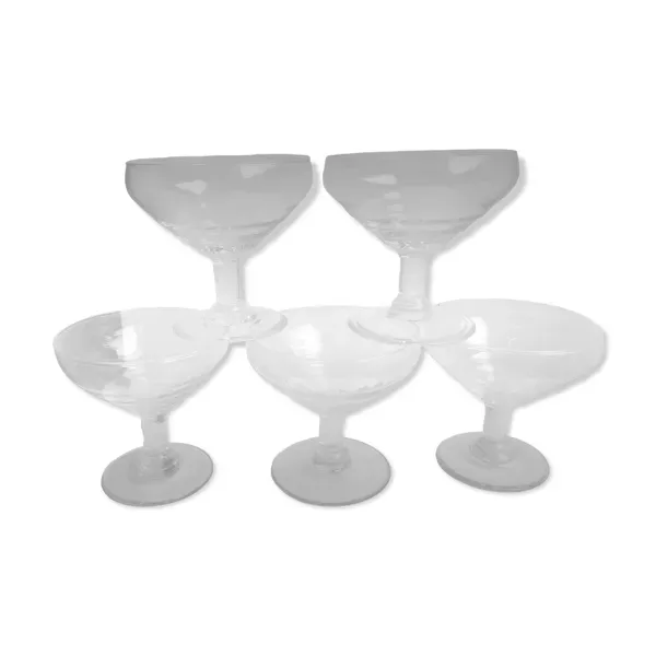 Lot de 5 coupes à champagne anciennes années 40-50