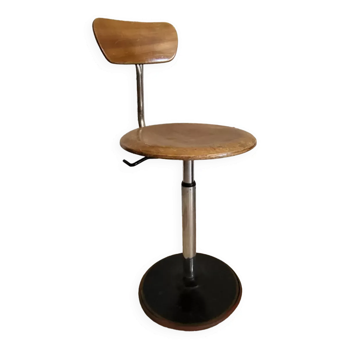 Tabouret industriel télescopique, Mirima, France vers 1950