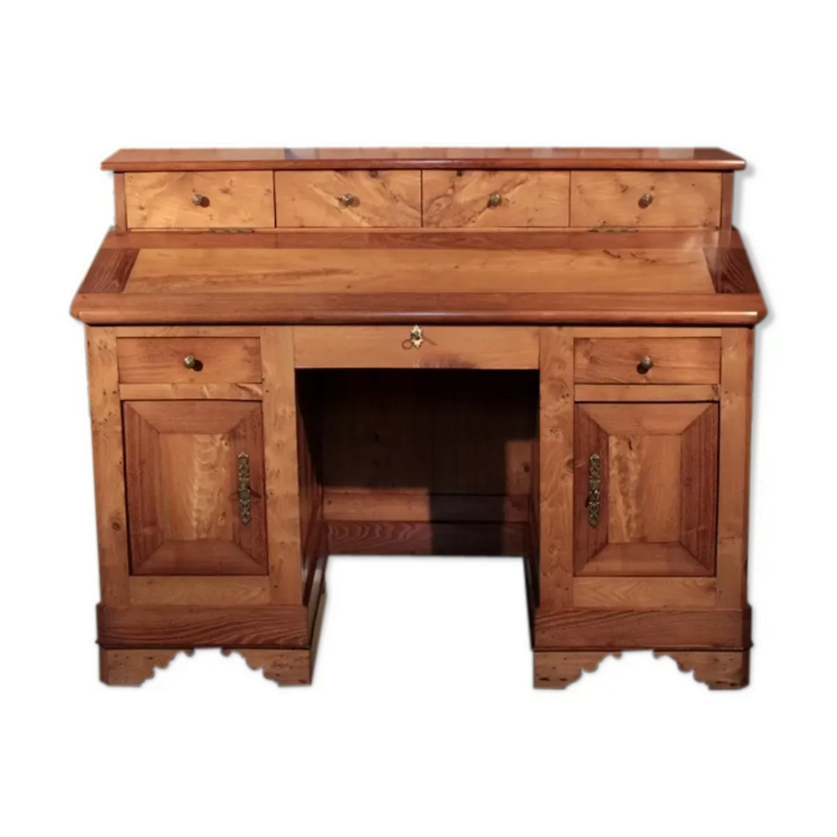 Bureau de pente en frêne et acacia XIXe
