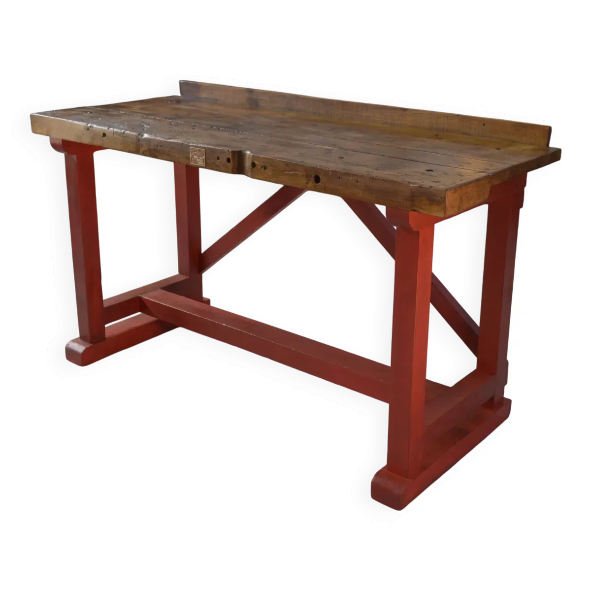 Etabli d'atelier en hêtre industriel 1950's