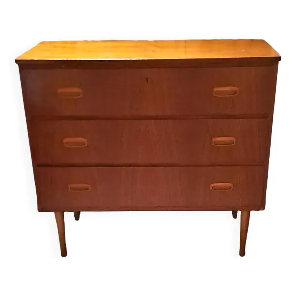 Commode 3 tiroirs scandinave en teck, 1970