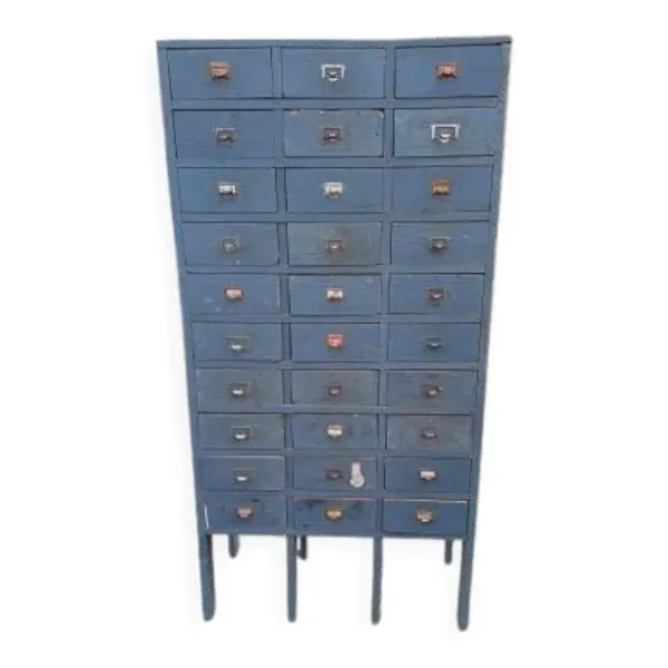 Meuble industriel bois 30 tiroirs