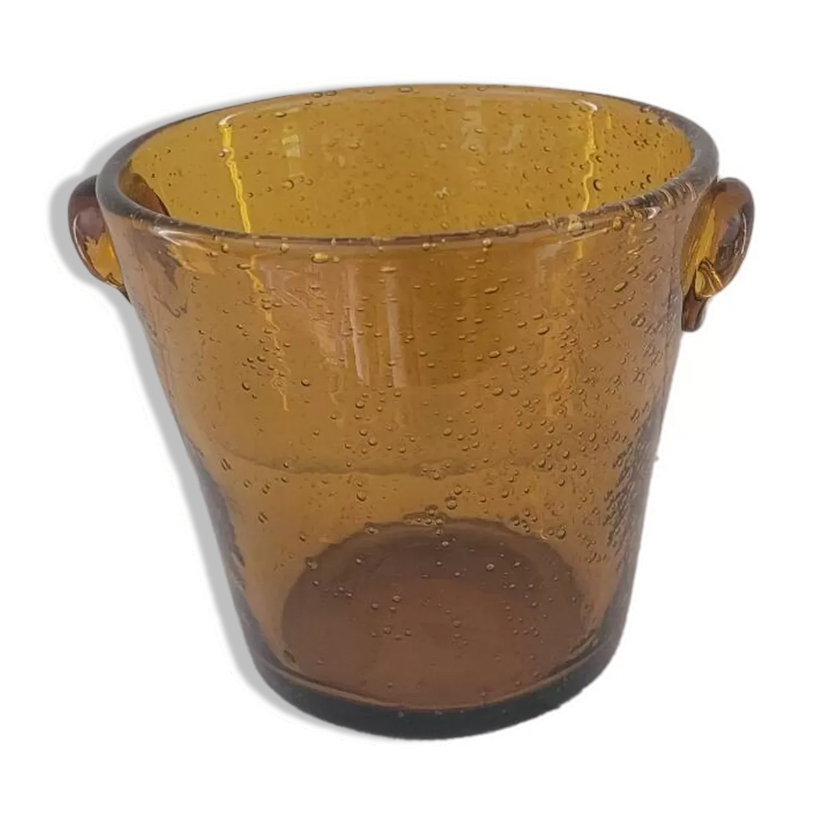 Seau à glace en verre soufflé 1980