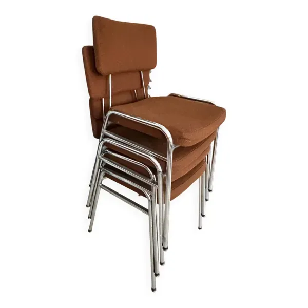 Lot de 4 chaises chromées vintage