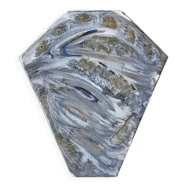 Vase en porcelaine peint, atelier de La Borne, France, vers 1990