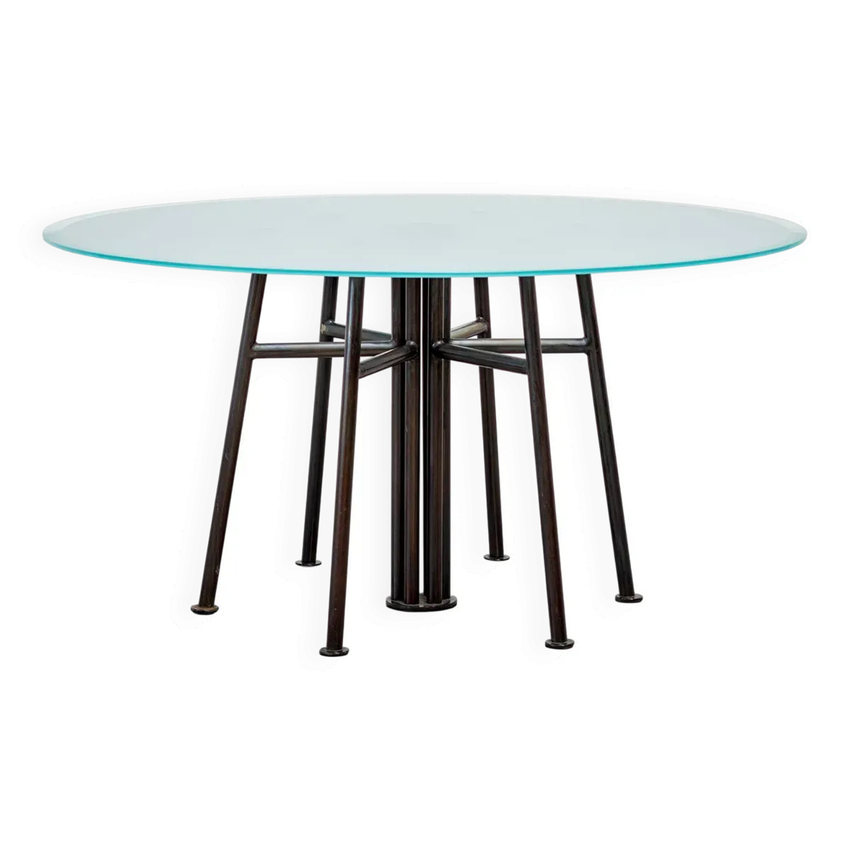 Table à manger ronde géométrique avant-gardiste allemande 1980