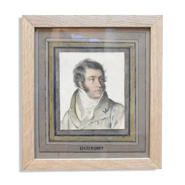 Dessin, portrait de jeune homme, École française vers 1820