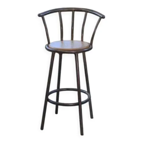 Tabouret industriel assise en chêne 1960’s