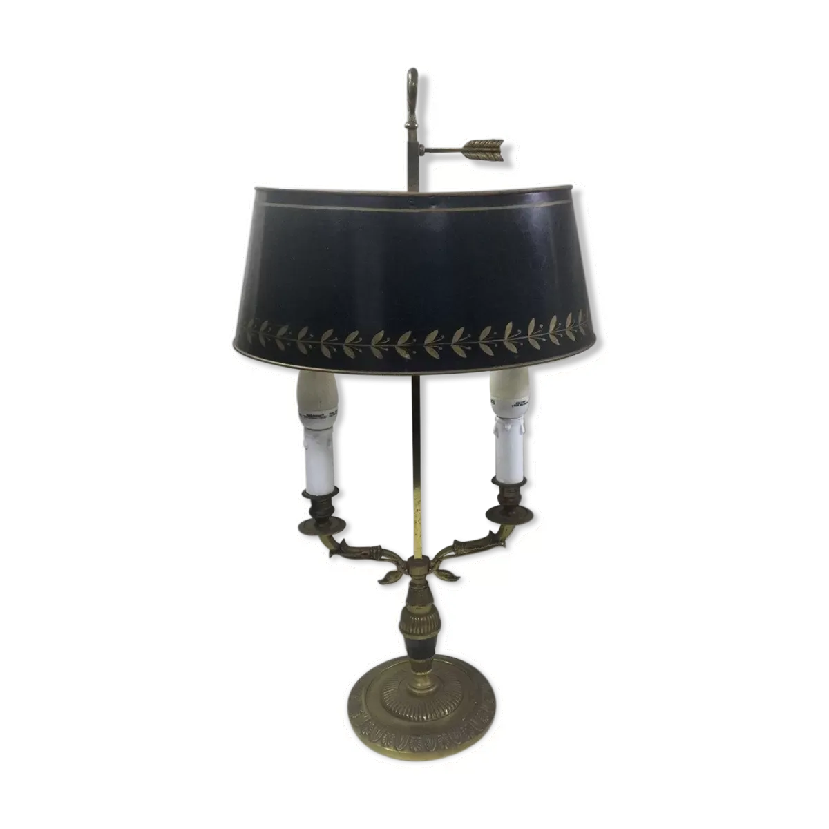 Lampe bouillotte empire à deux lumières
