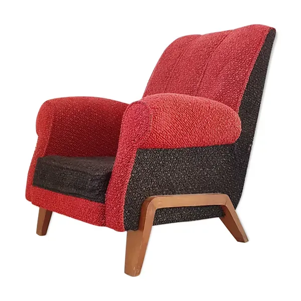 Fauteuil club en laine 1950