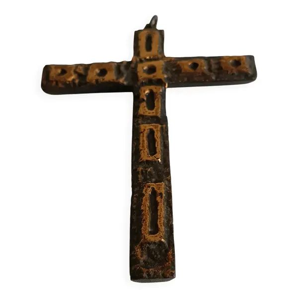 Croix murale en bronze Alfieri Gardone pour Jacques Lauterbach 1960