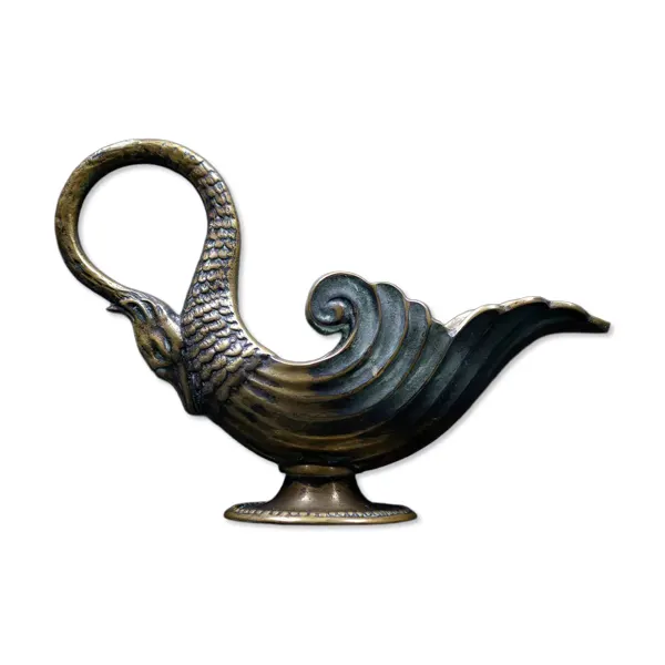 Aiguière, vide-poche en bronze patiné à décor de cygne par Max Le Verrier