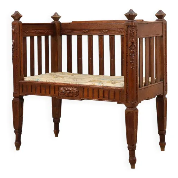 Banc en chêne Arts & Crafts, Belgique vers 1915