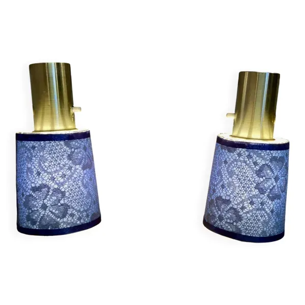 Paire de grandes lampes industrielles modulables 1950.