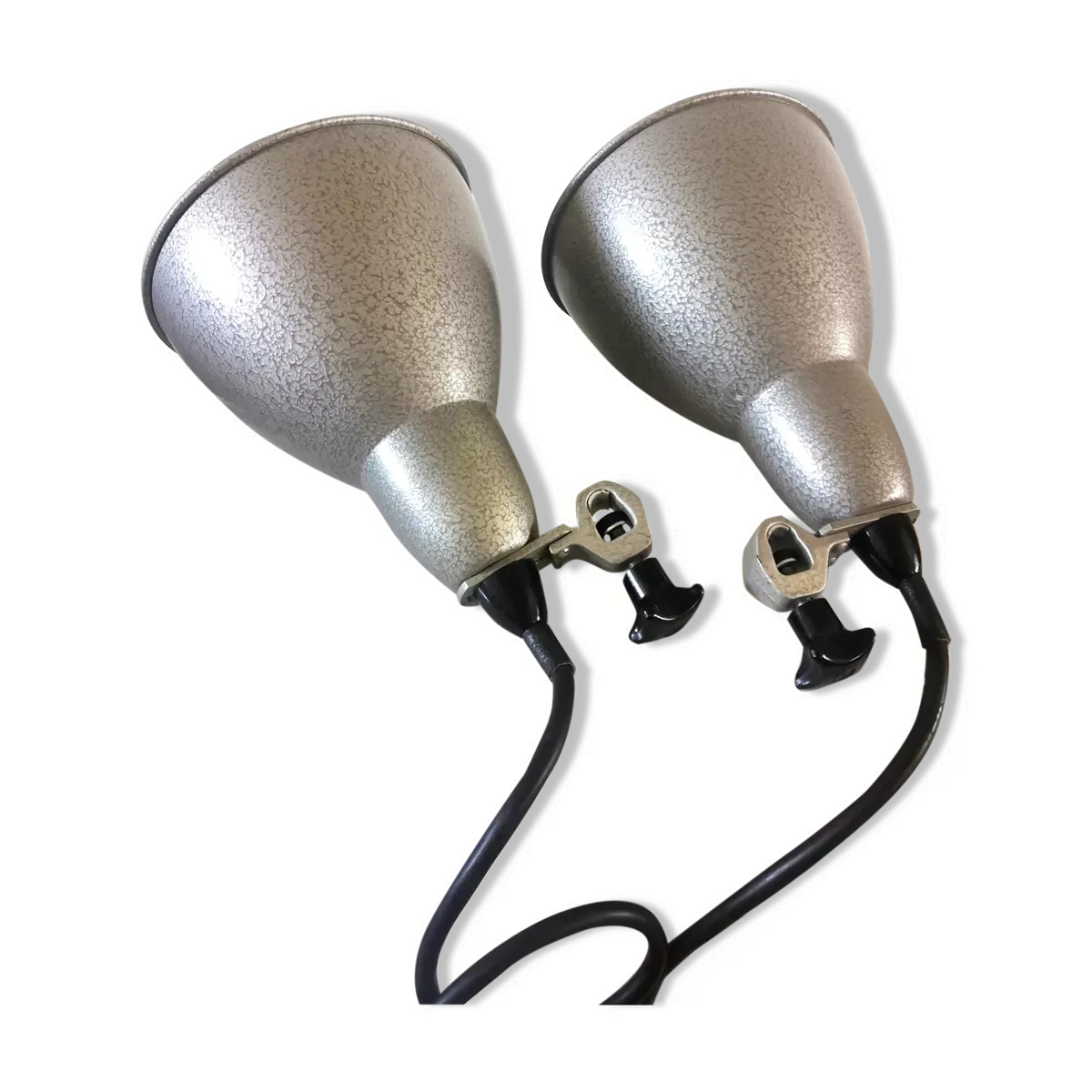 Paire de lampes industrielles design années 60