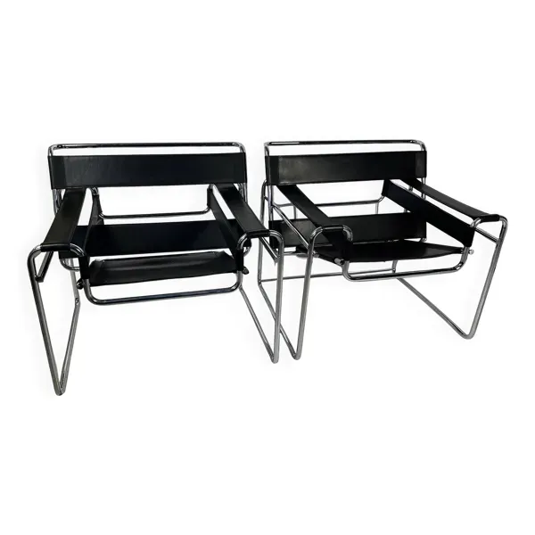 Paire de chaises Wassily vintage par Marcel Breuer
