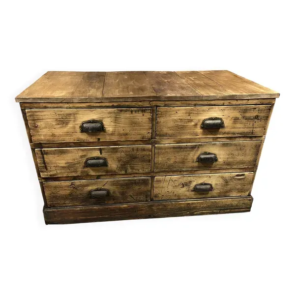 Meuble de métier en bois ancien chaussure