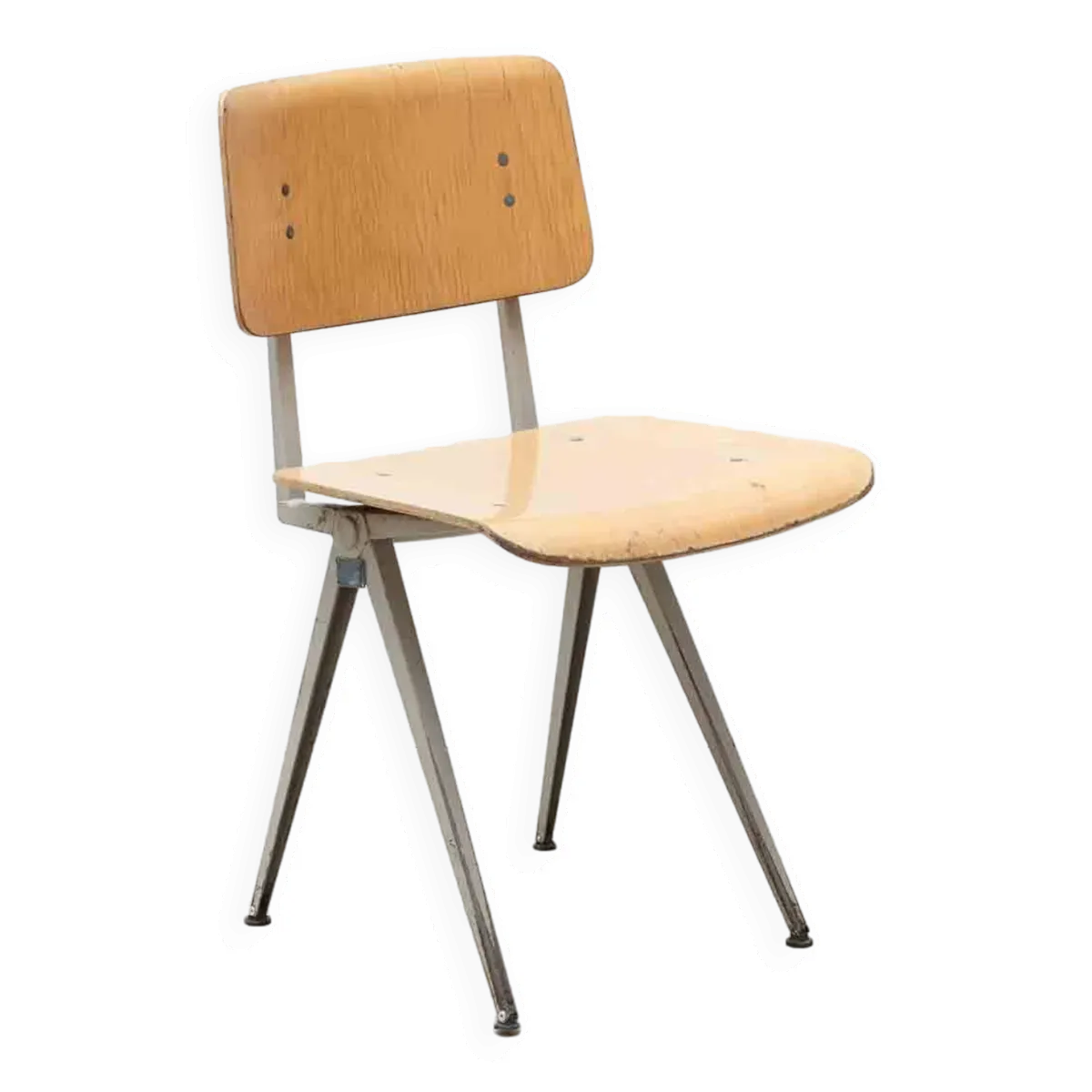 Chaise vintage Marko S101 hêtre et gris