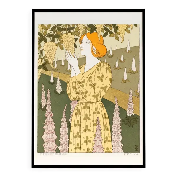 Affiche “Cytises et Digitales”, d’après une lithographie art nouveau
