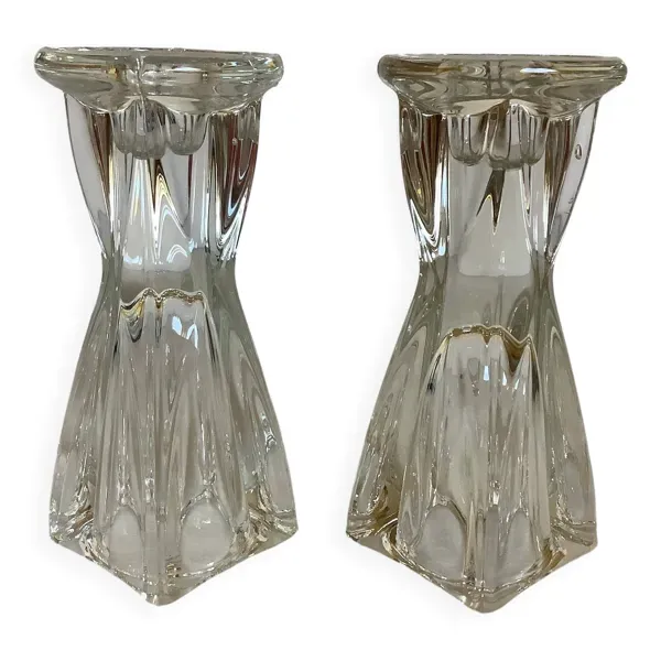 Paire de bougeoirs vases année 50