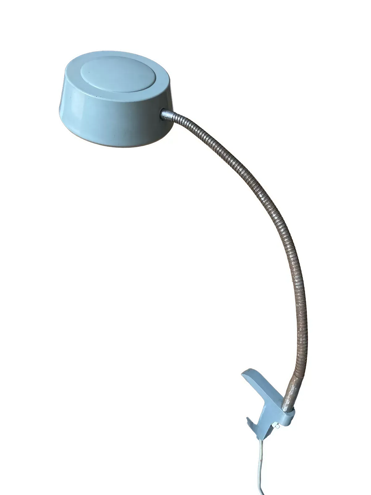 Lampe d'atelier sur flexible métallique annelé