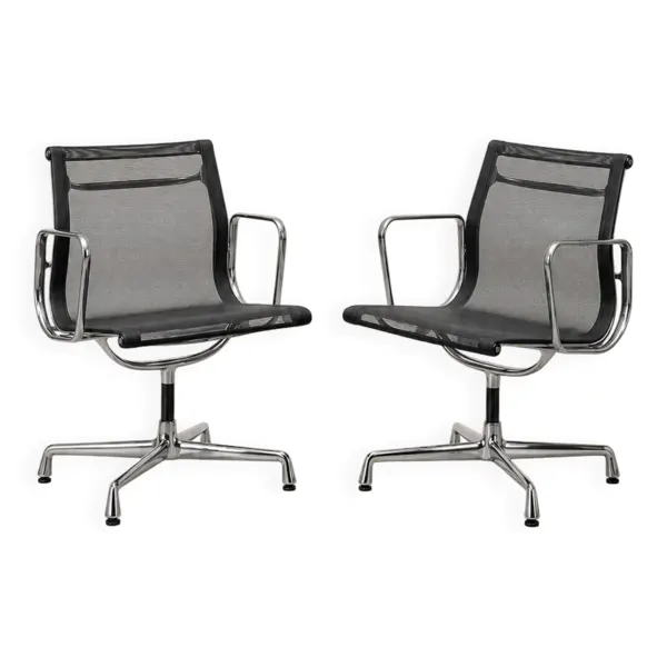 2 chaises de bureau Vitra Charles & Ray Eames EA 103 Aluminium