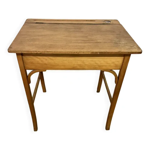 Rare Ancien Pupitre écolier Art avec encrier