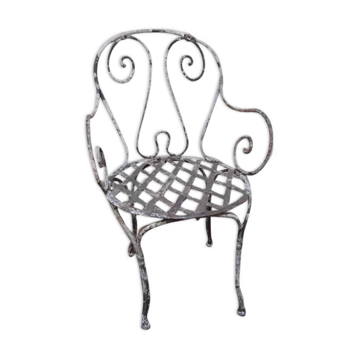 Fauteuil de jardin XIX° en fer forgé