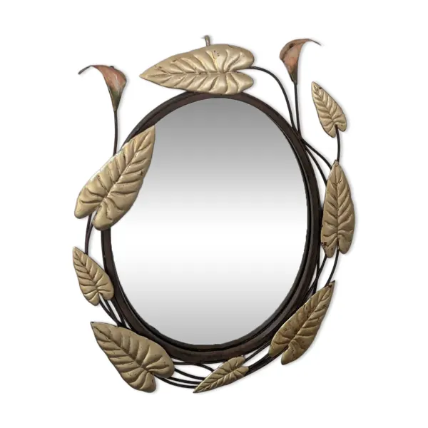 Miroir ovale Holywood regency 60/70's