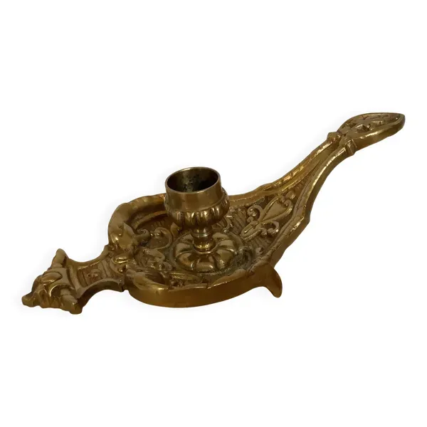 Bougeoir rat de cave en laiton travaillé