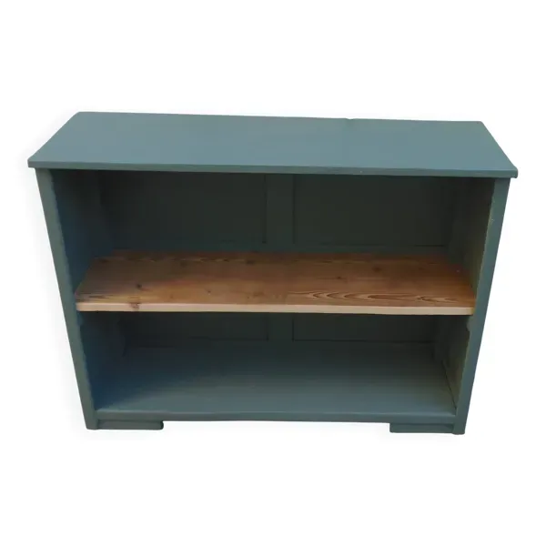 Meuble de métier vintage transformé en bibliothèque, vaisselier.