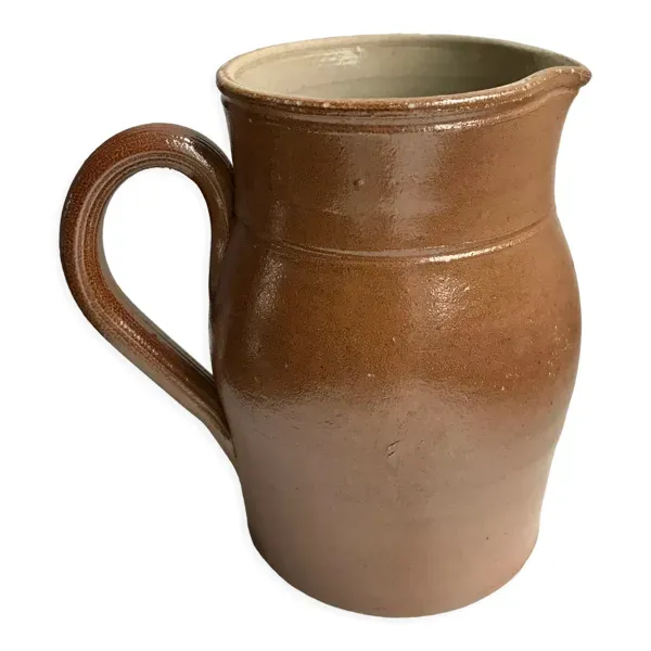Pichet en grès marron Digoin Sarreguemines vintage