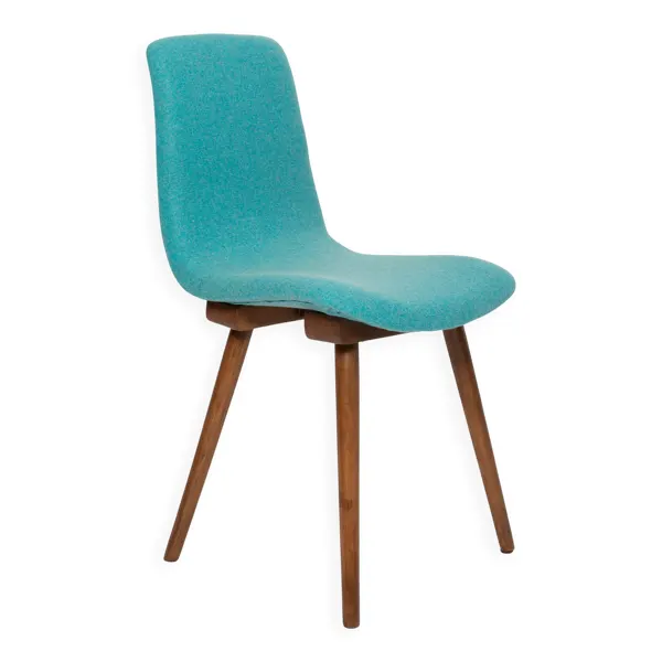 Chaise vintage en laine Acqua Mid-Century par Fameg Factory, Pologne, 1960s