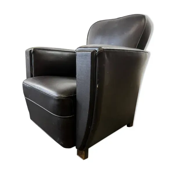 Fauteuil Art déco vintage en cuir