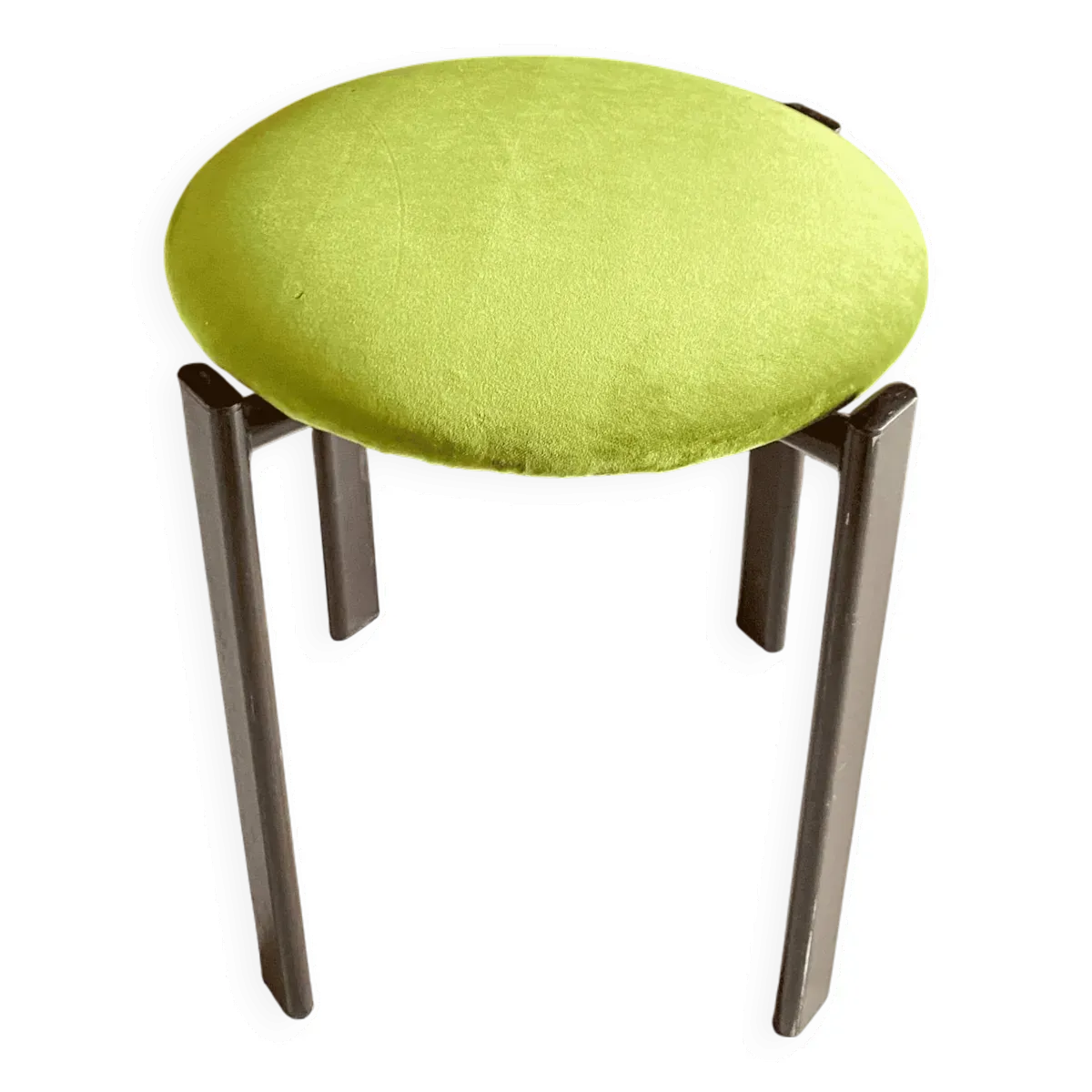 Tabouret vintage avec assise en velours