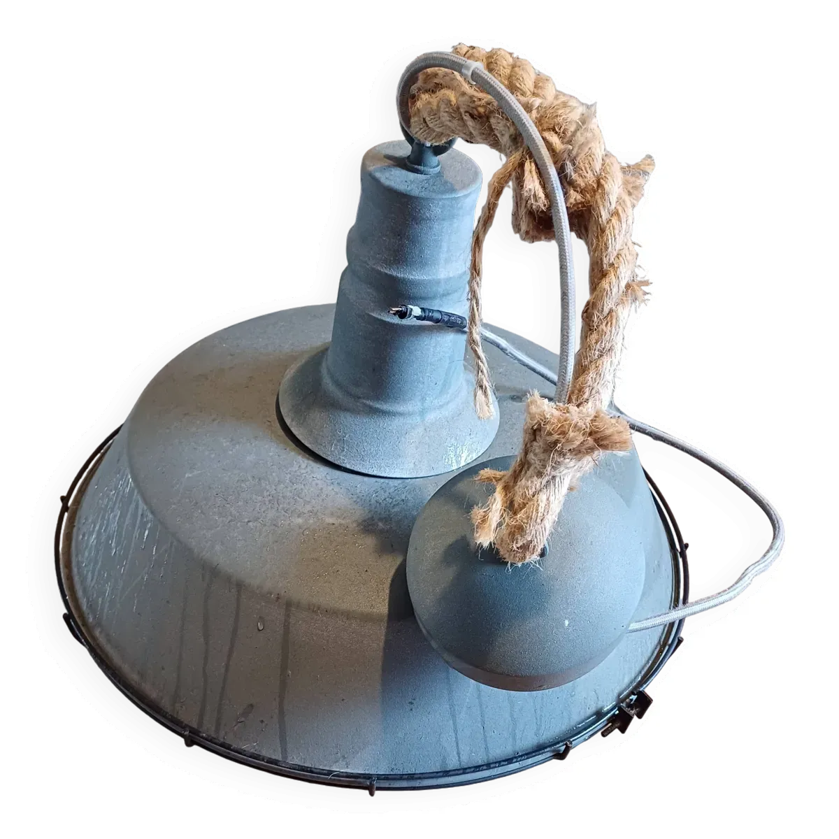 Lampe industrielle métal gris
