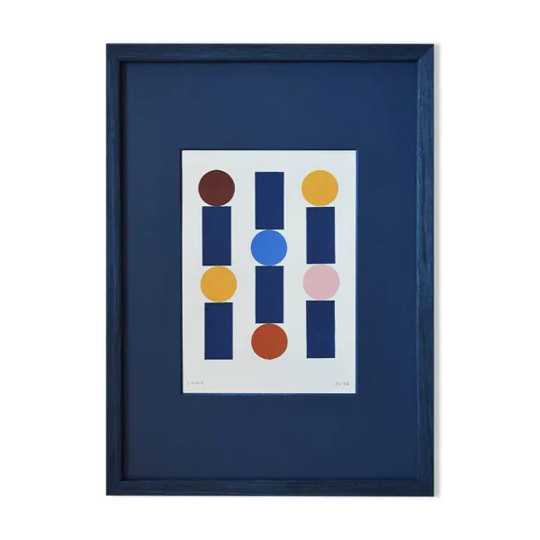 Collage abstrait sur papier  signée eawy