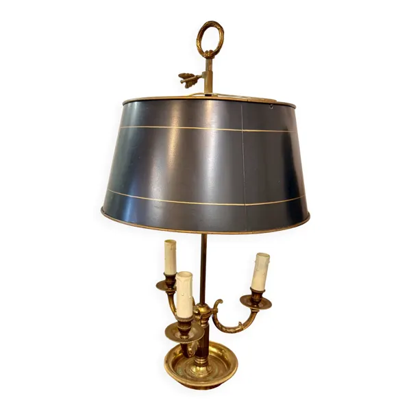 Lampe bouillotte ancienne en laiton – 3 lumières