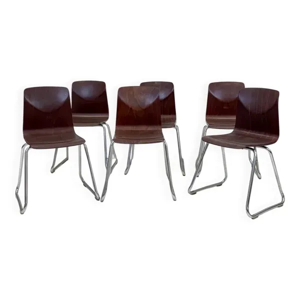 Suite de 6 chaises S22 — Thur-Op Seat, années 1970