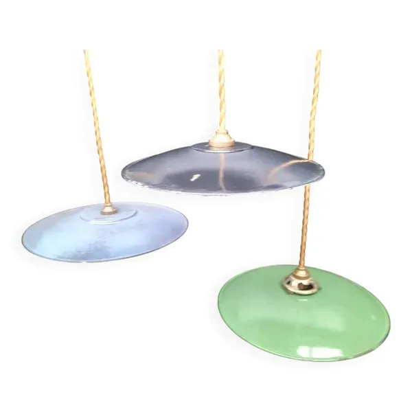 3 suspensions en tôles émaillées